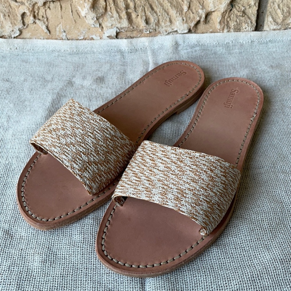 Samuji Leather Slide Sandles Size 40 NWOT New - Picture 2 of 12